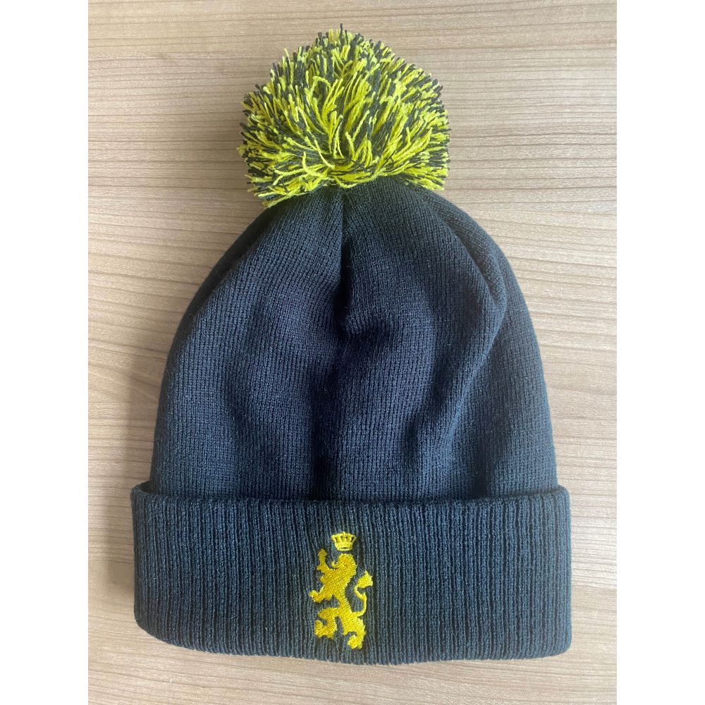 Zwarte HVV muts met pompon